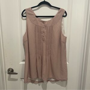 Soft surroundings blush pink tan tank top size 1X-2X